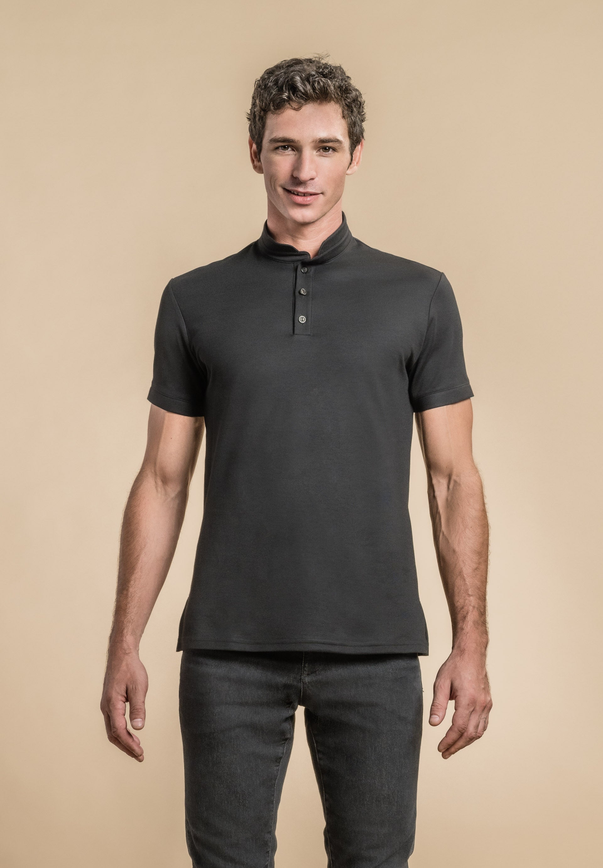 Polo manches courtes - AGUA - Noir