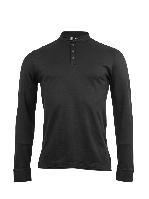 Polo manches longues - AGUA - Noir