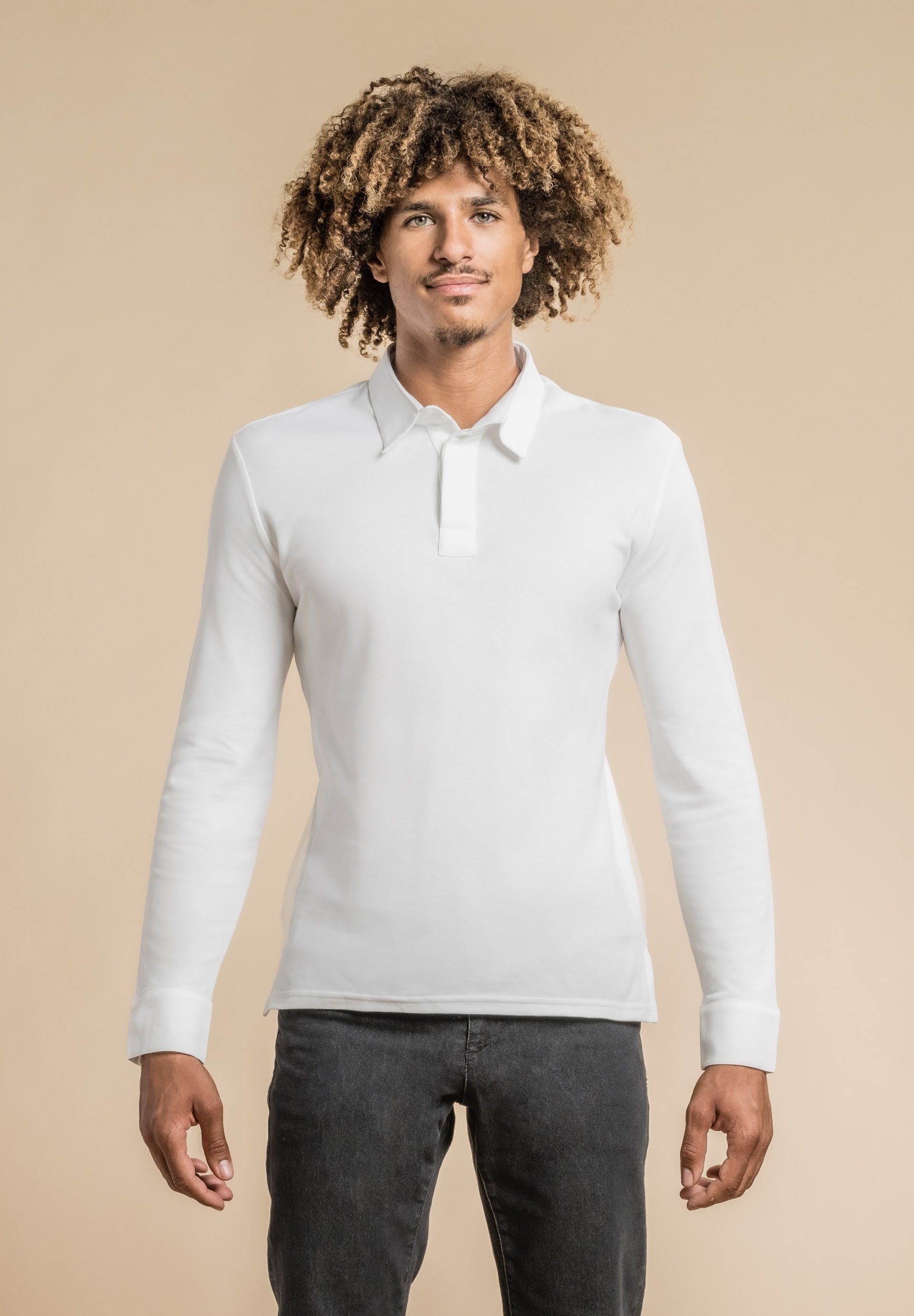 Polo manches longues - OXO - Blanc