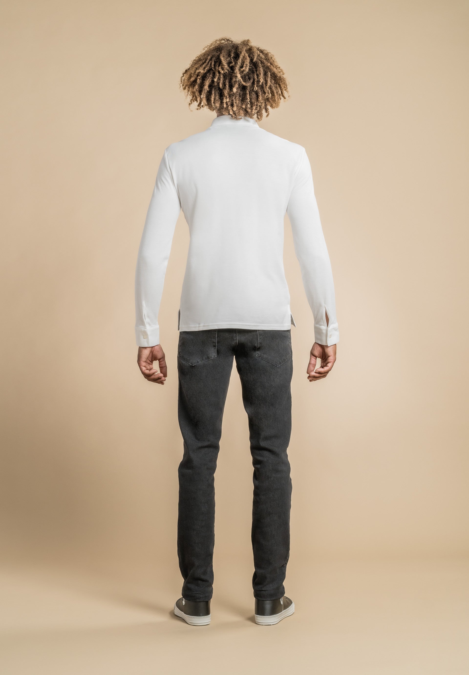 Polo manches longues - OXO - Blanc