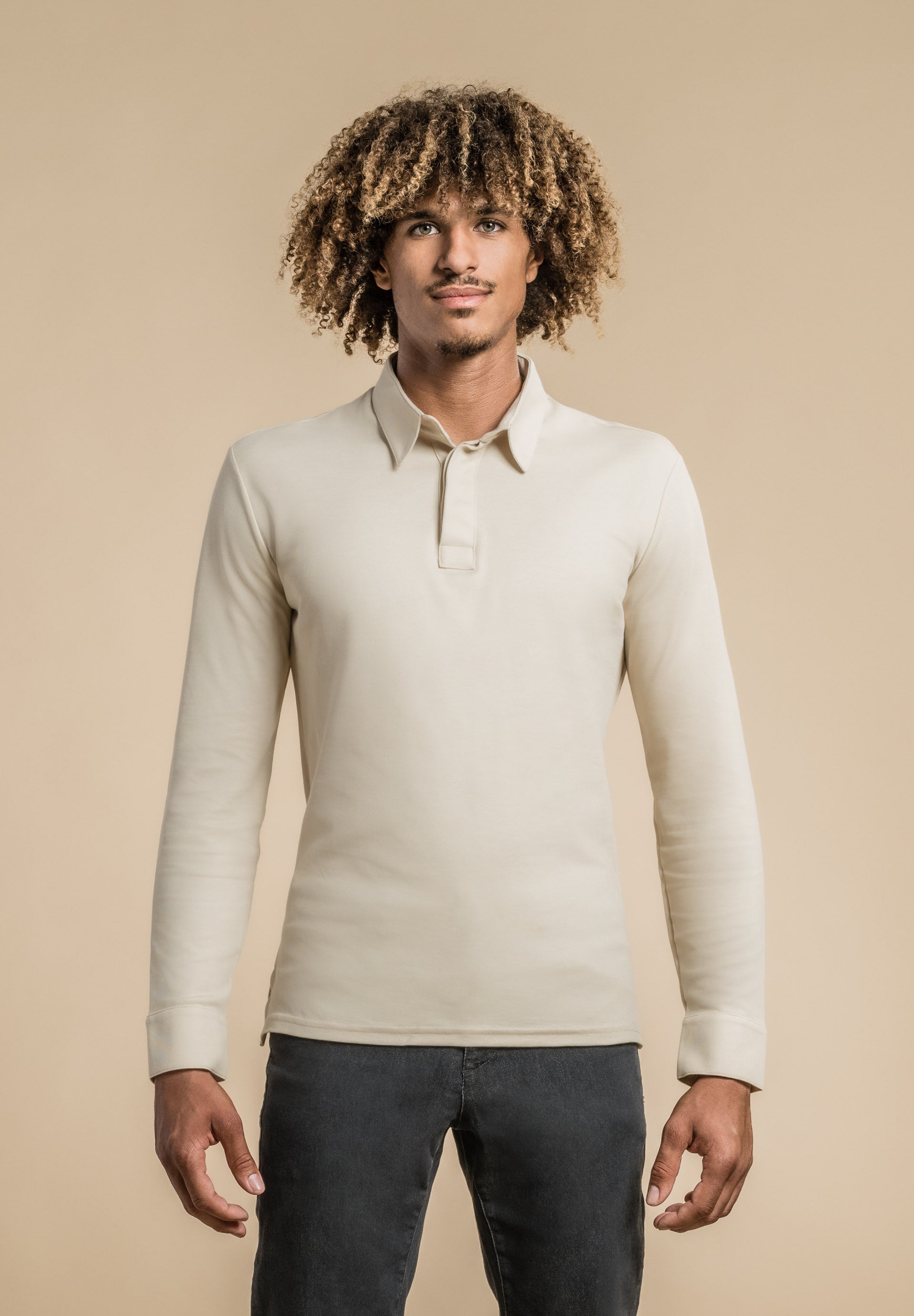 Polo manches longues - OXO - Ficelle