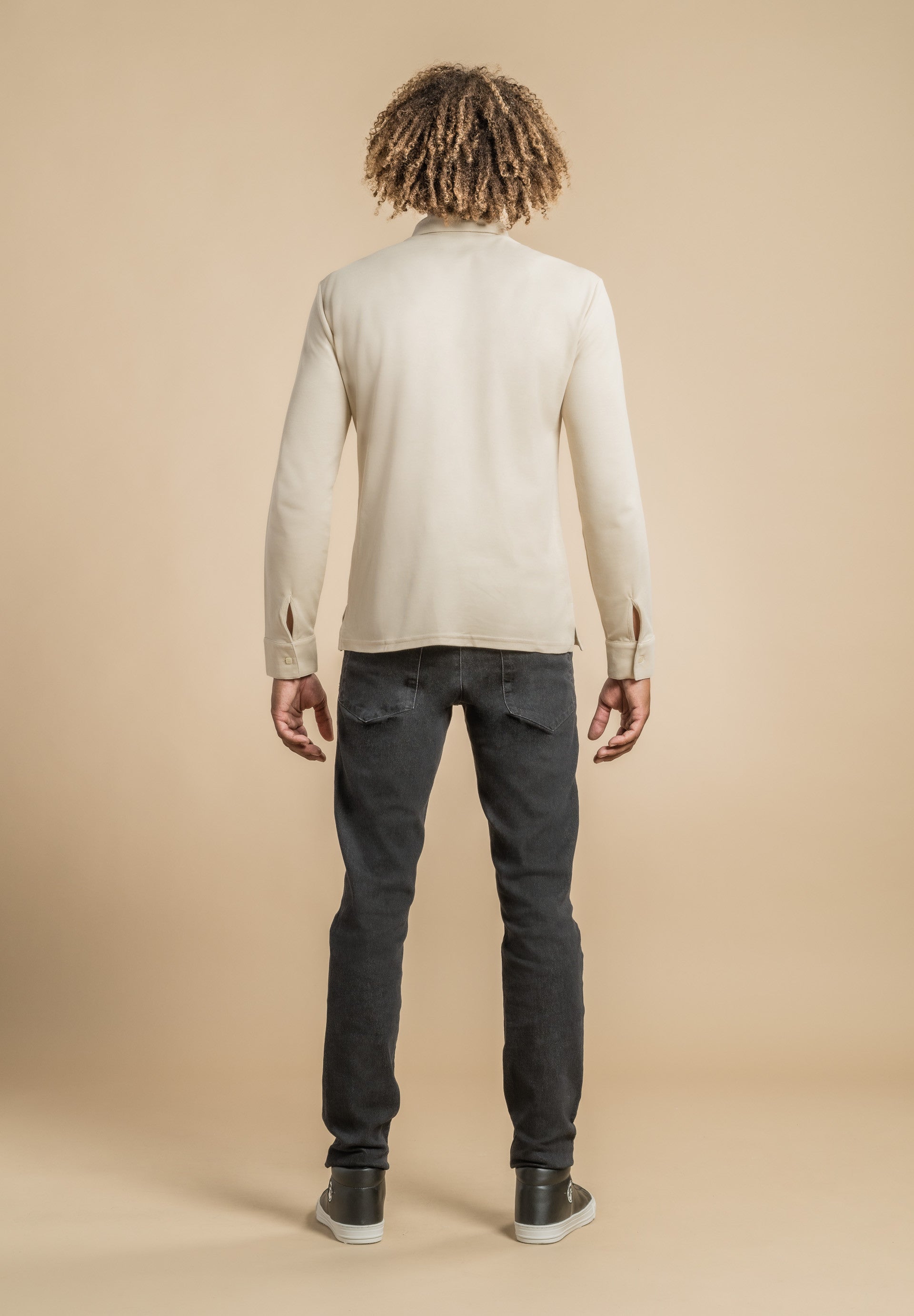 Polo manches longues - OXO - Ficelle