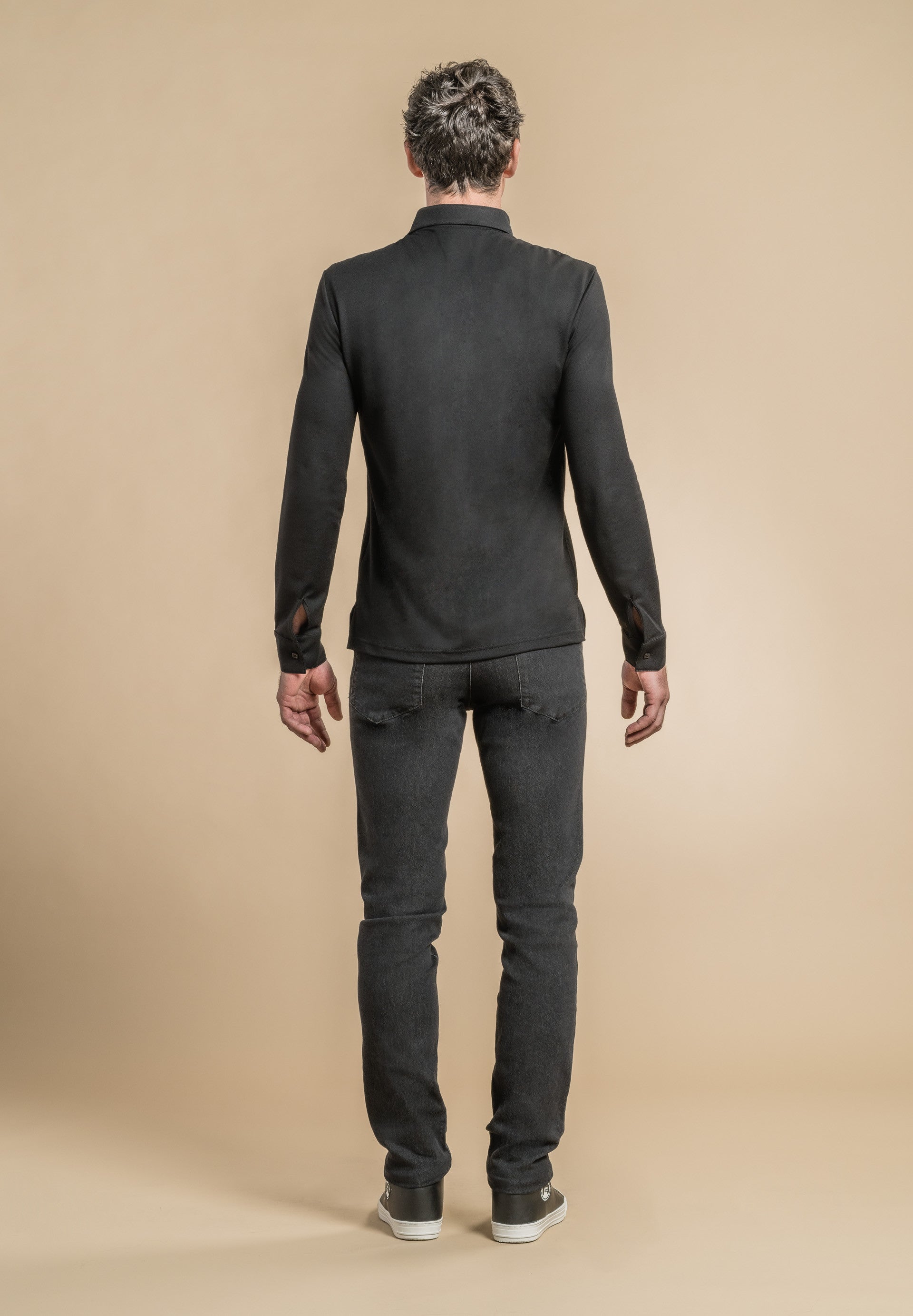 Polo manches longues - OXO - Noir