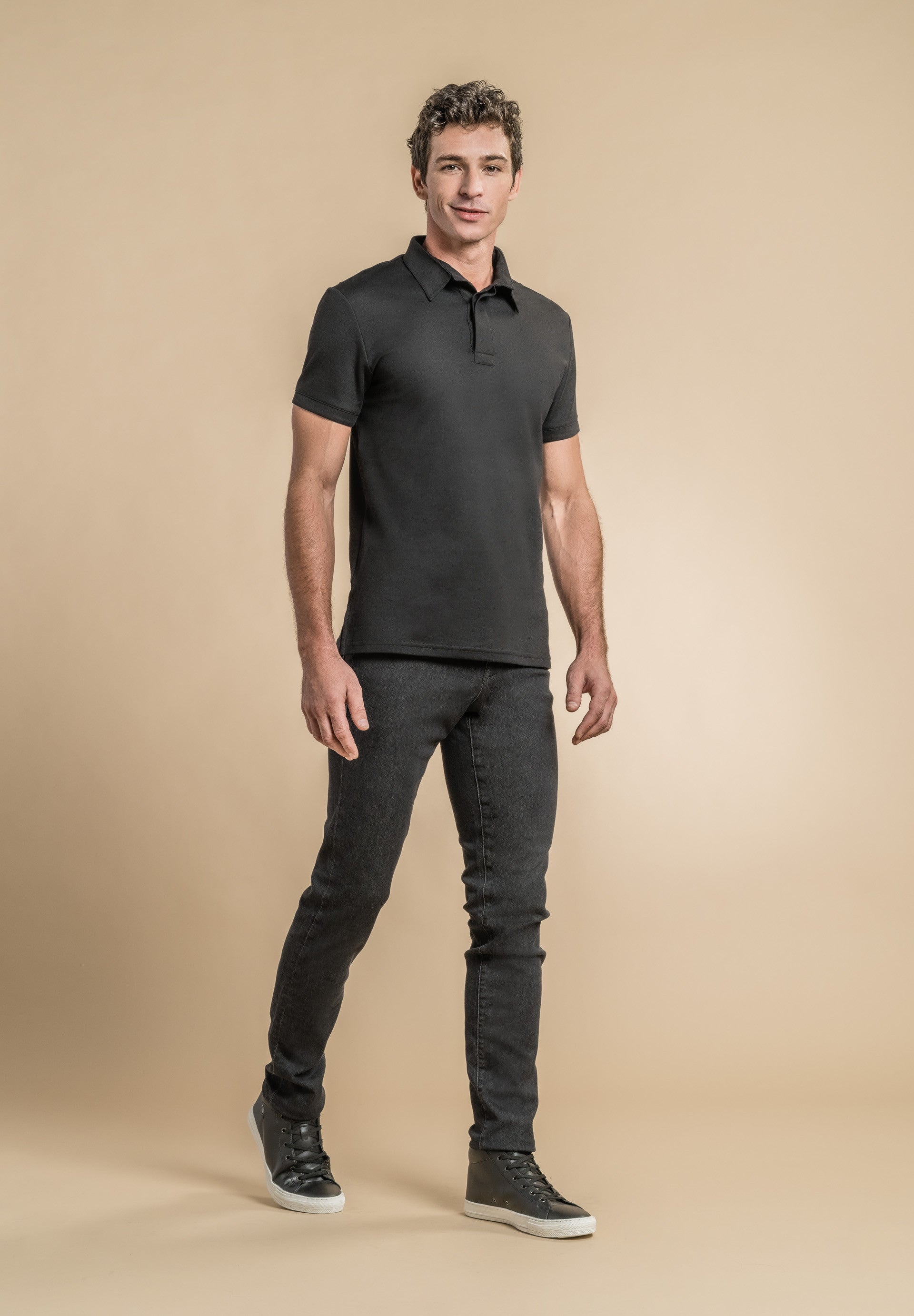 Polo manches courtes - OXO - Noir