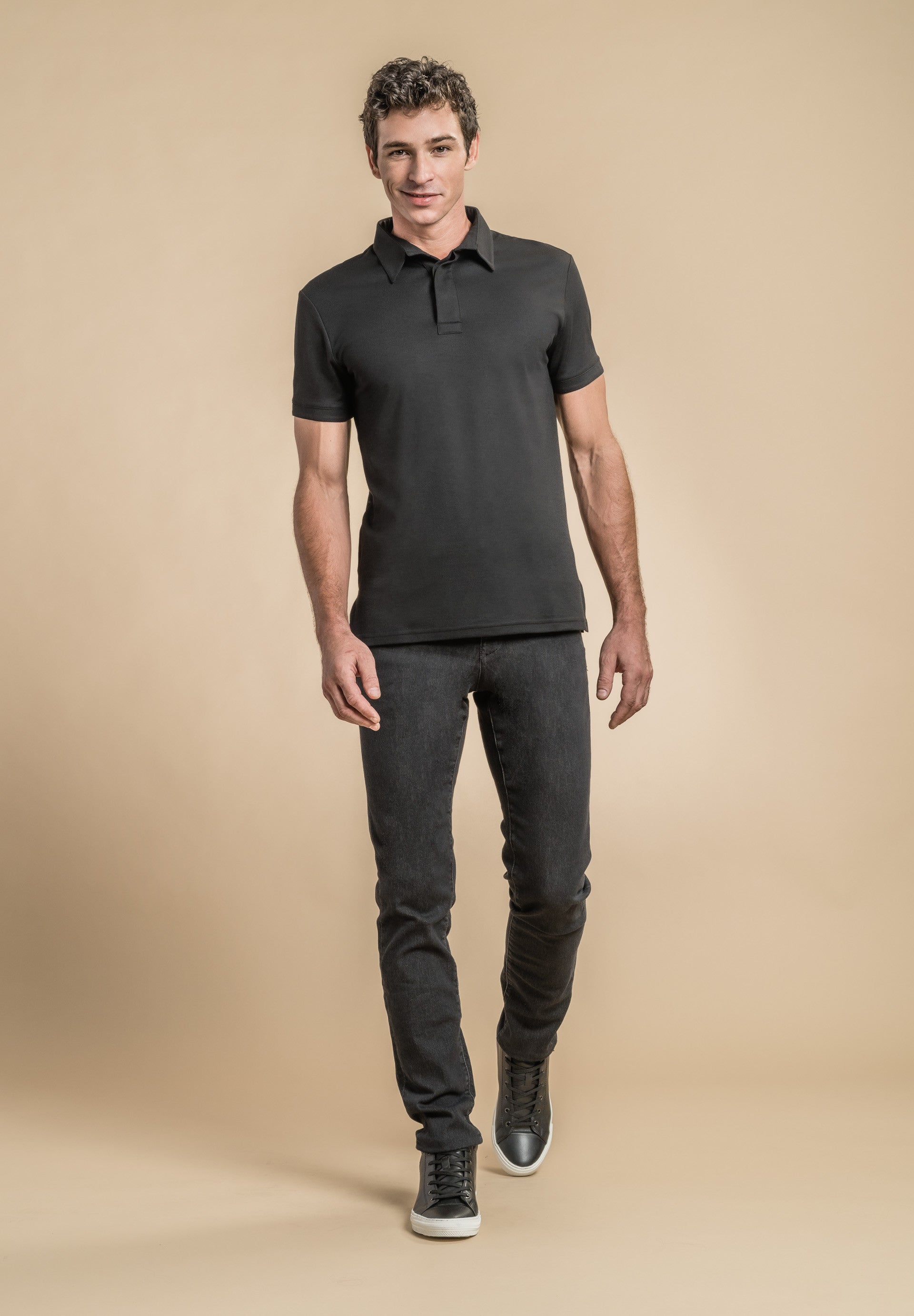 Polo manches courtes - OXO - Noir